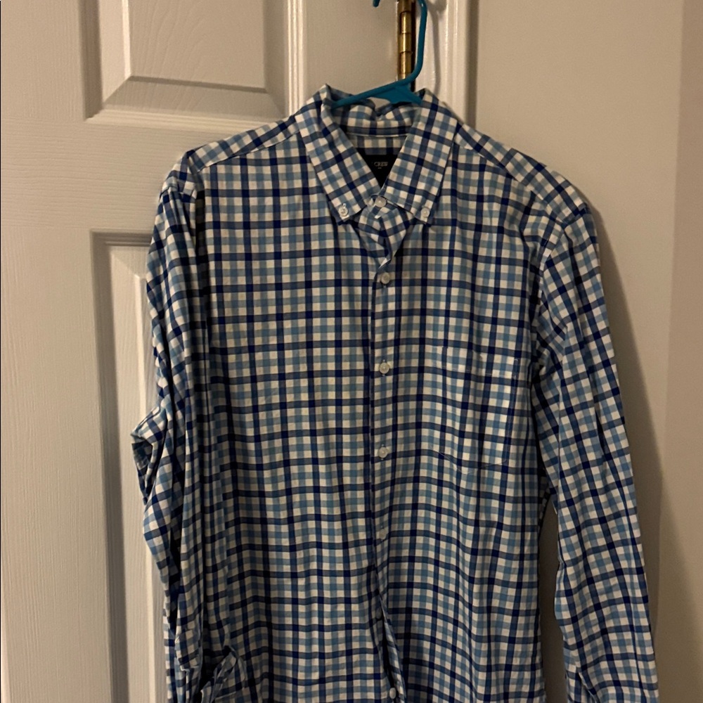 J. Crew Blue and White Plaid Button Down Shirt